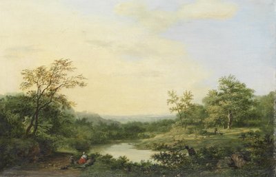 Eine romantische Flusslandschaft von Hendrik Pieter Koekkoek